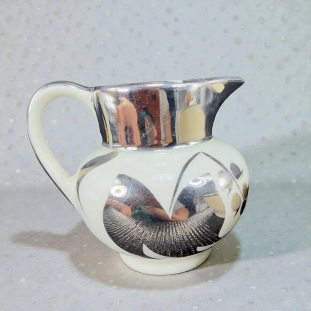 Lancaster Sandland Ware Small Cream Sugar Set China Hanley England Silver Luster